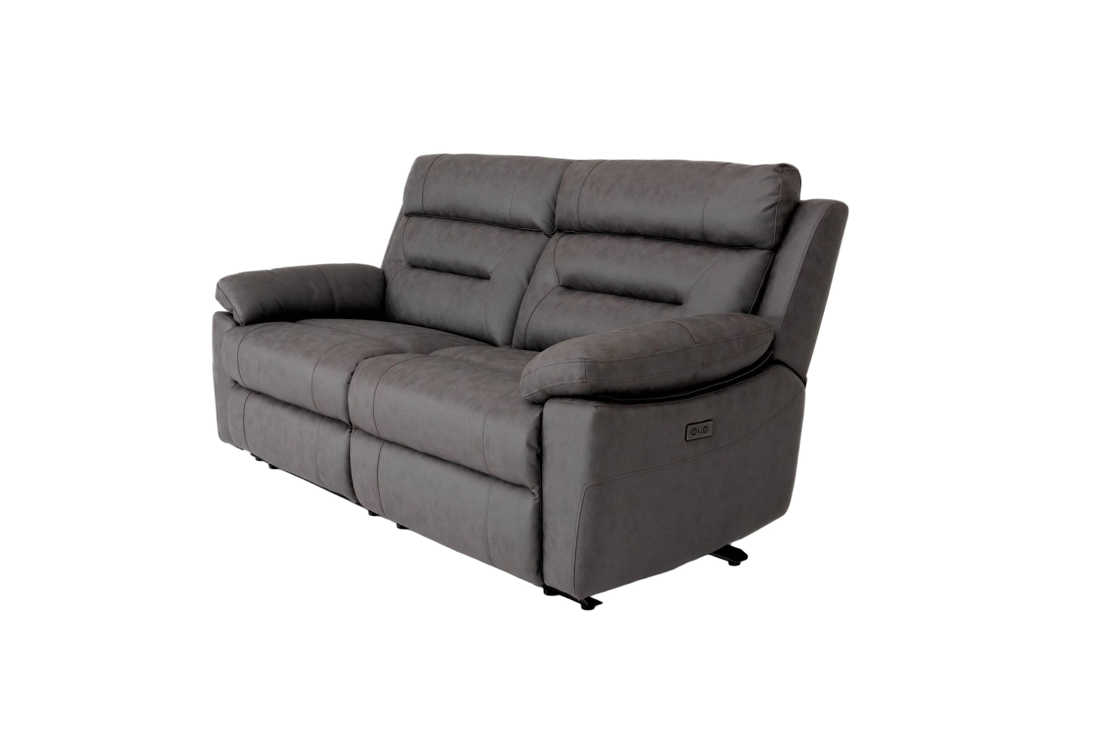 Lucca Inc Lay-Z-Boy Style Fabric Power Recliner 3 Seater Sofa ...