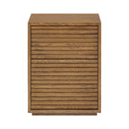 Evie Ribbed Walnut Bedside two Drawer