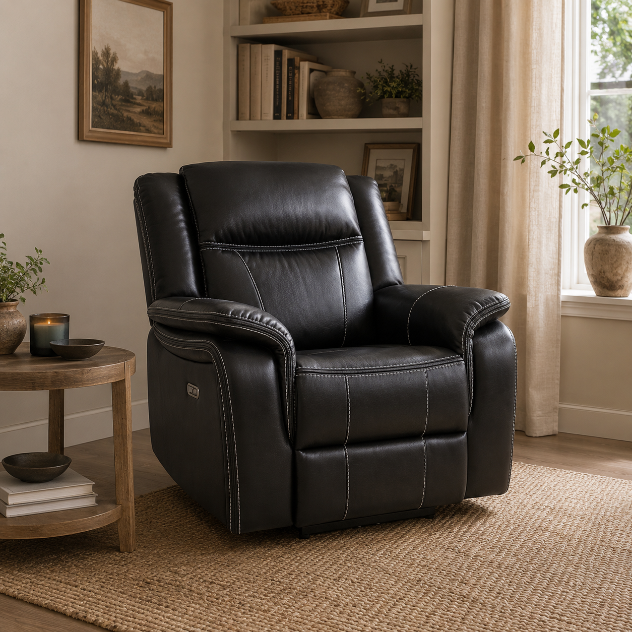 Galaxy Tech Power Reclining Armchair Black