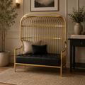Eliza Two Seat Dome Cage Gold Finish Sofa