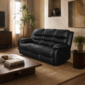 Conrad Manual Recliner Sofa Black 3 Seater