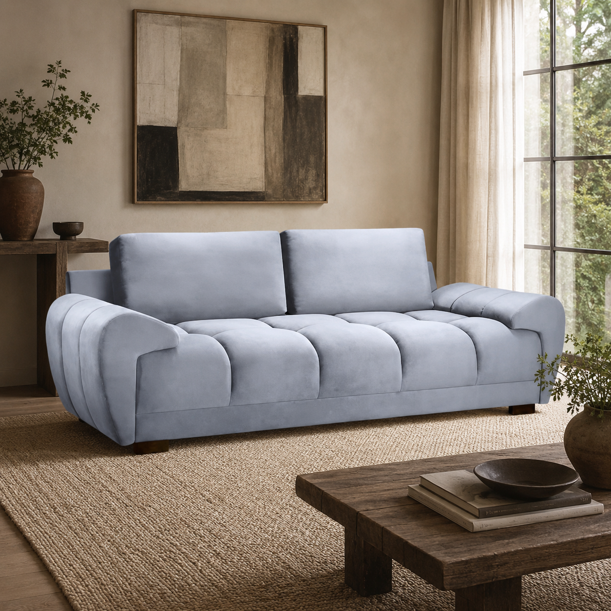 Azzuro Sofa Grey 3 Seater