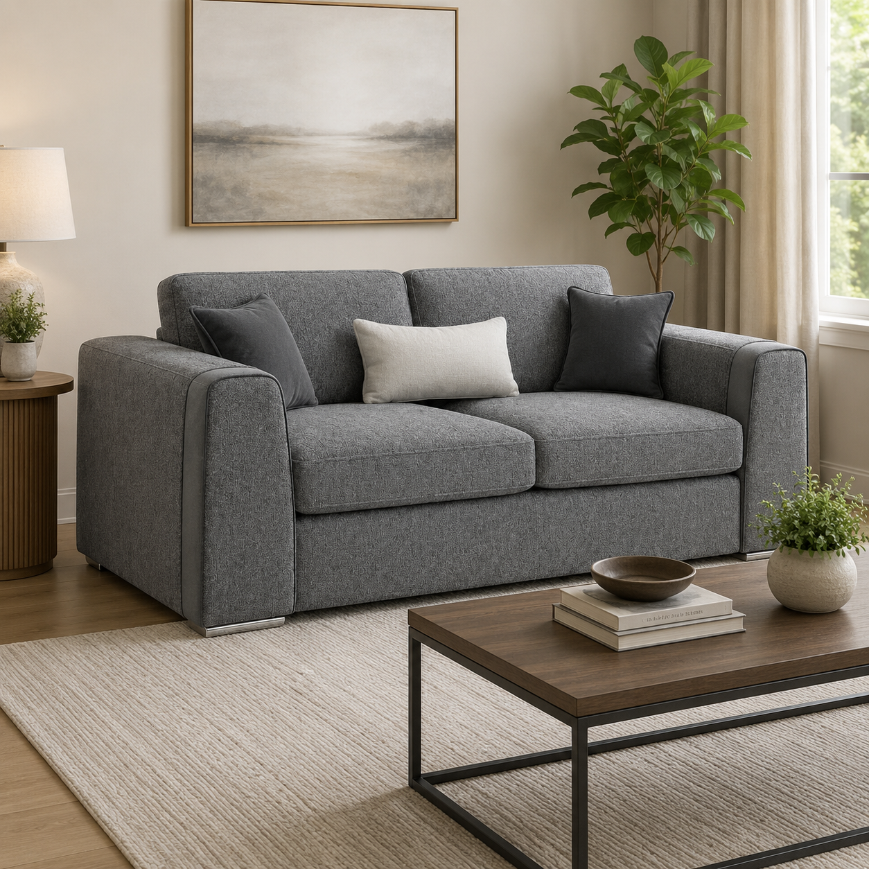 Naples Sofa Grey 3 Seater