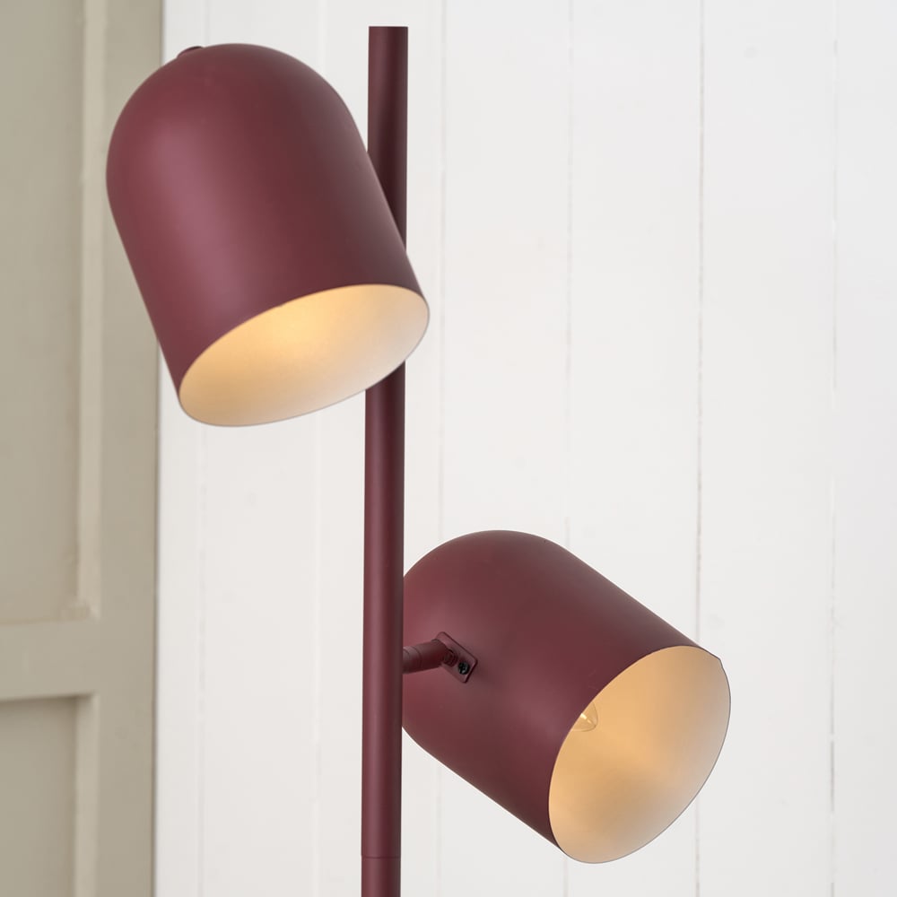 Finn Mulberry Metal Cloche Two Head Floor Lamp