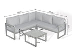Dune Range Square Corner Set Charcoal Aluminium Frame With Charcoal Cushions
