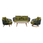 Luna Range Olive Green & Anthracite Rope Sofa Set | Premium Outdoor Lounge Furniture