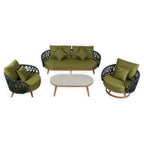 Luna Range Olive Green & Anthracite Rope Sofa Set | Premium Outdoor Lounge Furniture