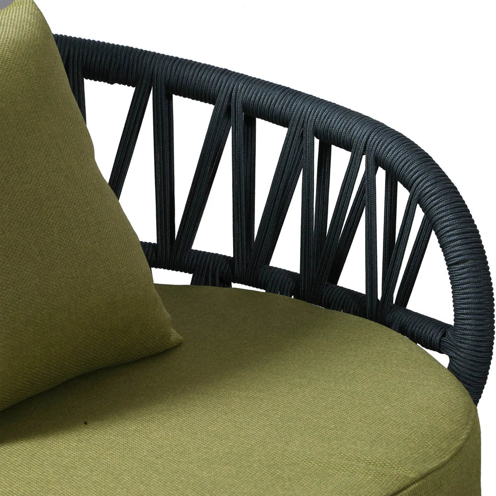 Luna Range Olive Green & Anthracite Rope Sofa Set | Premium Outdoor Lounge Furniture