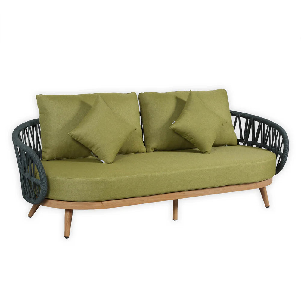 Luna Range Olive Green & Anthracite Rope Sofa Set | Premium Outdoor Lounge Furniture