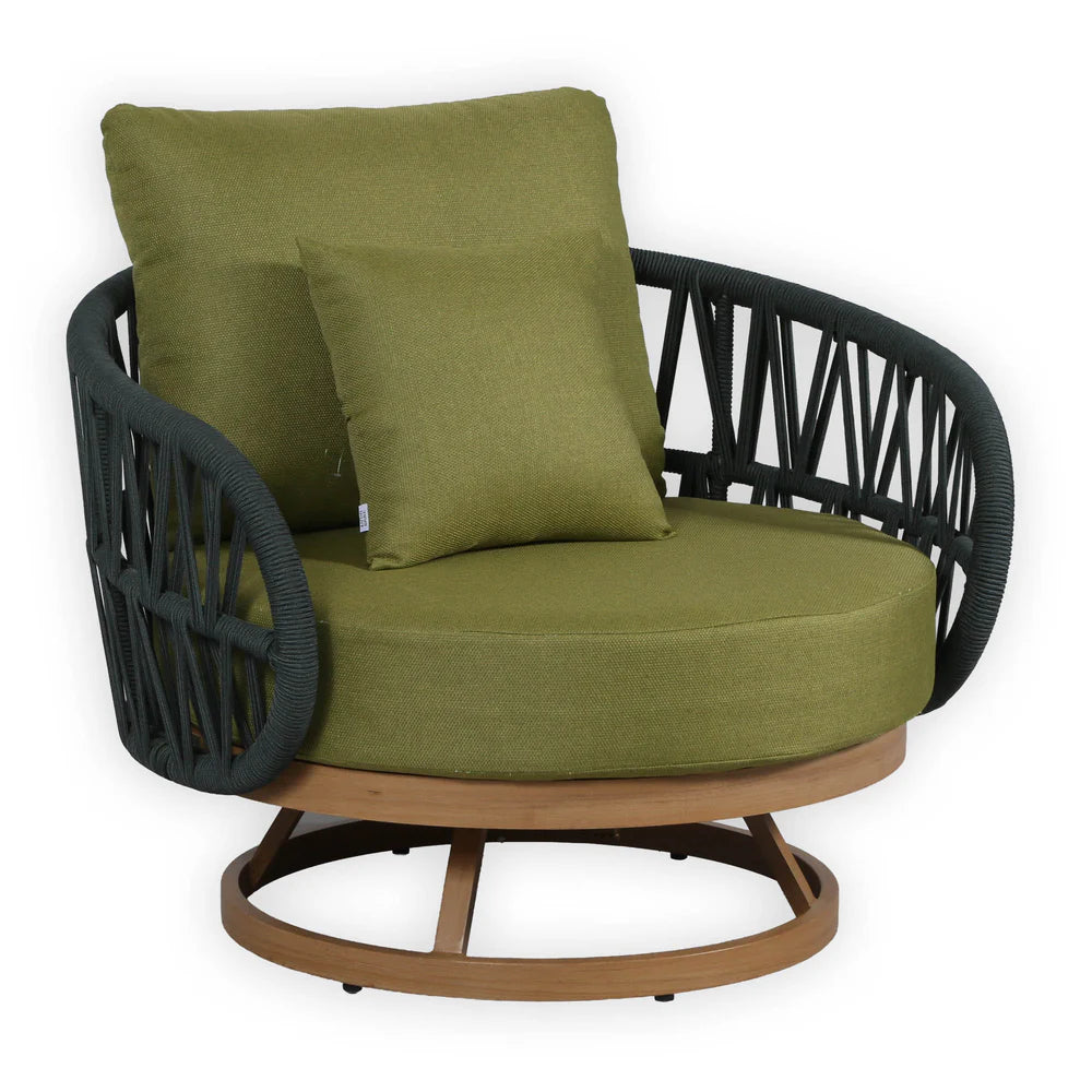 Luna Range Olive Green & Anthracite Rope Sofa Set | Premium Outdoor Lounge Furniture