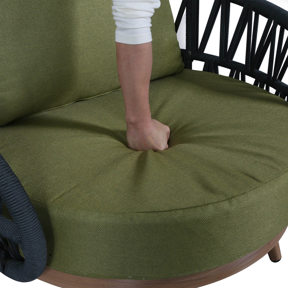 Luna Range Olive Green & Anthracite Rope Sofa Set | Premium Outdoor Lounge Furniture