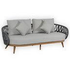 Luna Range White & Anthracite Rope Sofa Set | Premium Outdoor Lounge Furniture