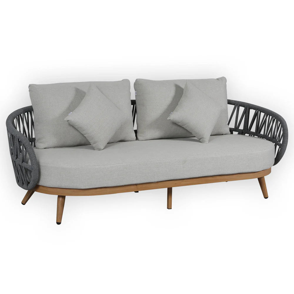 Luna Range White & Anthracite Rope Sofa Set | Premium Outdoor Lounge Furniture