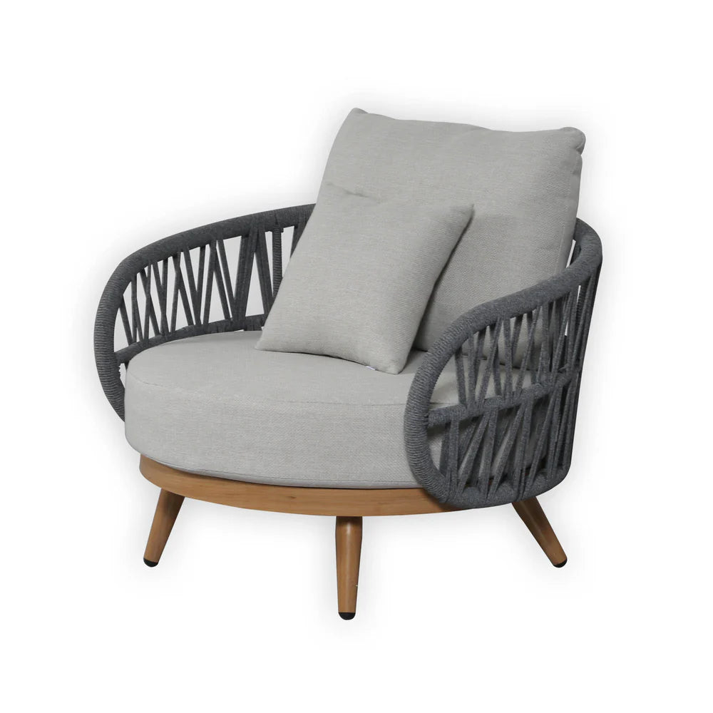 Luna Range White & Anthracite Rope Sofa Set | Premium Outdoor Lounge Furniture