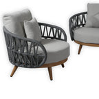 Luna Range White & Anthracite Rope Sofa Set | Premium Outdoor Lounge Furniture