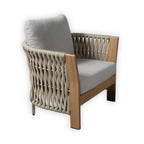 Orion Range Natural Rope & Wood-Effect Aluminium Sofa Set | Premium Outdoor Lounge Furniture