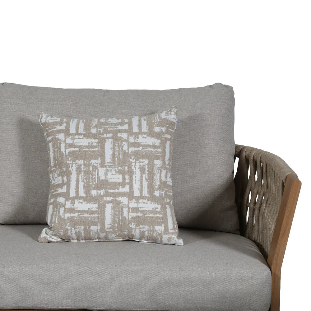 Orion Range Natural Rope & Wood-Effect Aluminium Sofa Set | Premium Outdoor Lounge Furniture