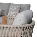 Orion Range Natural Rope & Wood-Effect Aluminium Sofa Set | Premium Outdoor Lounge Furniture
