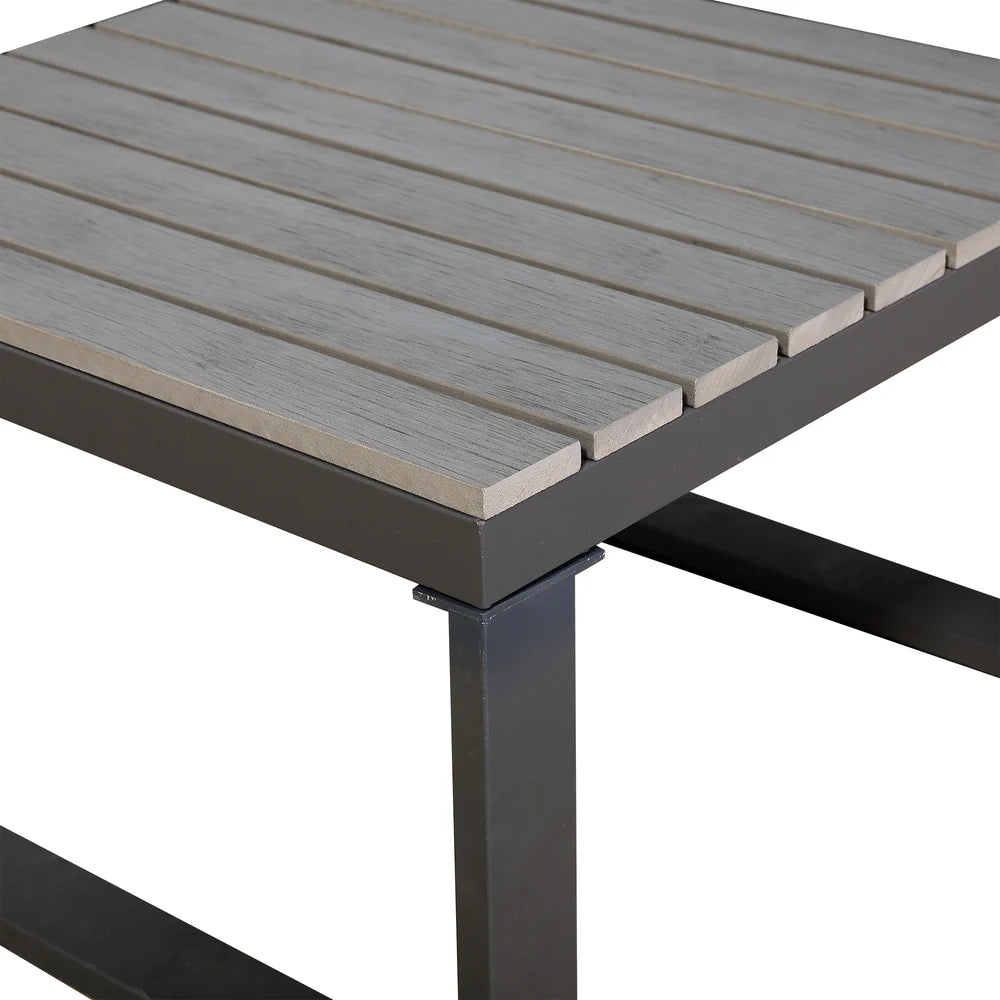 Dune Range LHF Corner Set Charcoal Aluminium Frame With Charcoal Cushions