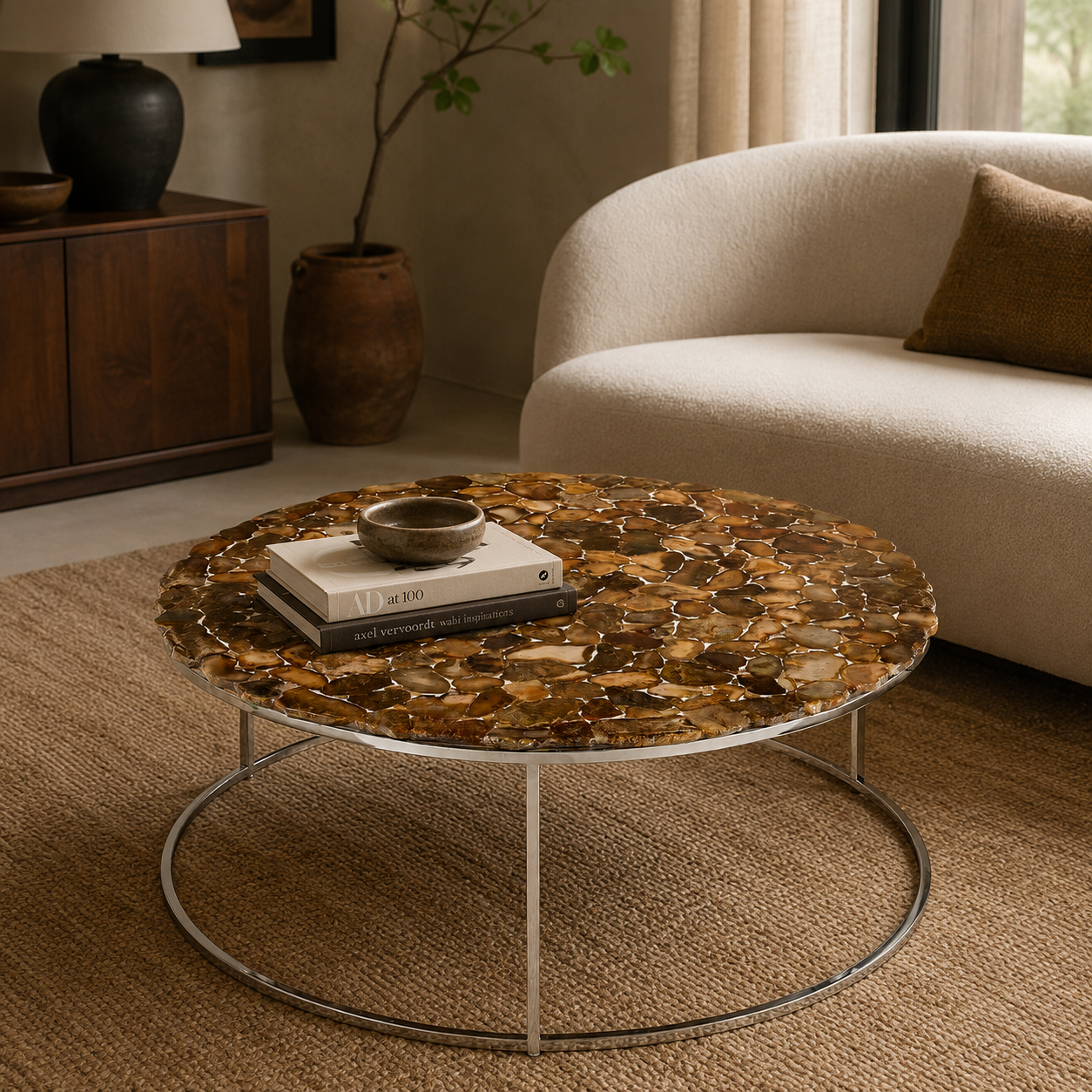 Relic Agate Top Round Coffee Table