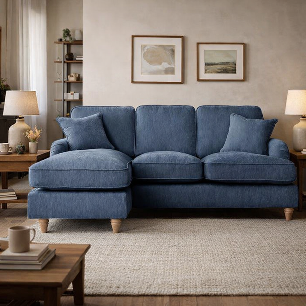 Left Hand Chaise Sofa Manhattan Navy The Great Sofa Company | Piper | Vienna | Arthur | Emeline | Swift | Morris