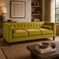 Helia Olive Velvet Sofa