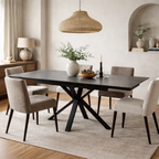 Amari Small Extending Table Grey Ceramic Marble