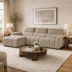 Turin Electric Recliner Sofa Mocha Left Hand Corner