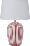 Cannes Mulberry and White Stripe Ceramic Table Lamp
