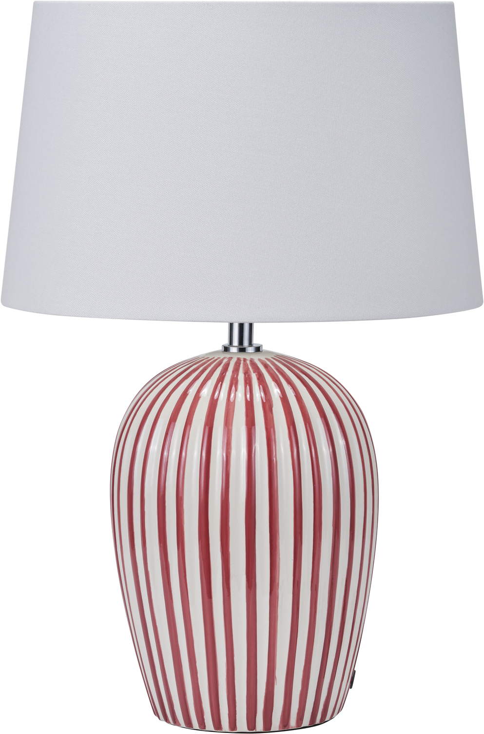 Cannes Mulberry and White Stripe Ceramic Table Lamp