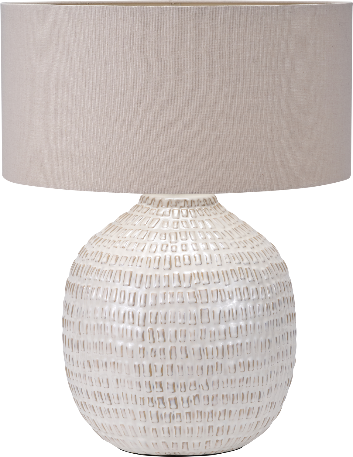 Signe Warm White Linear Textured Ceramic Table Lamp