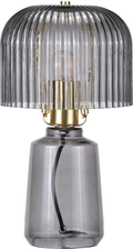 Zandra Grey Ribbed Glass Table Lamp