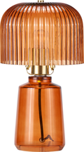Zandra Orange Ribbed Glass Table Lamp