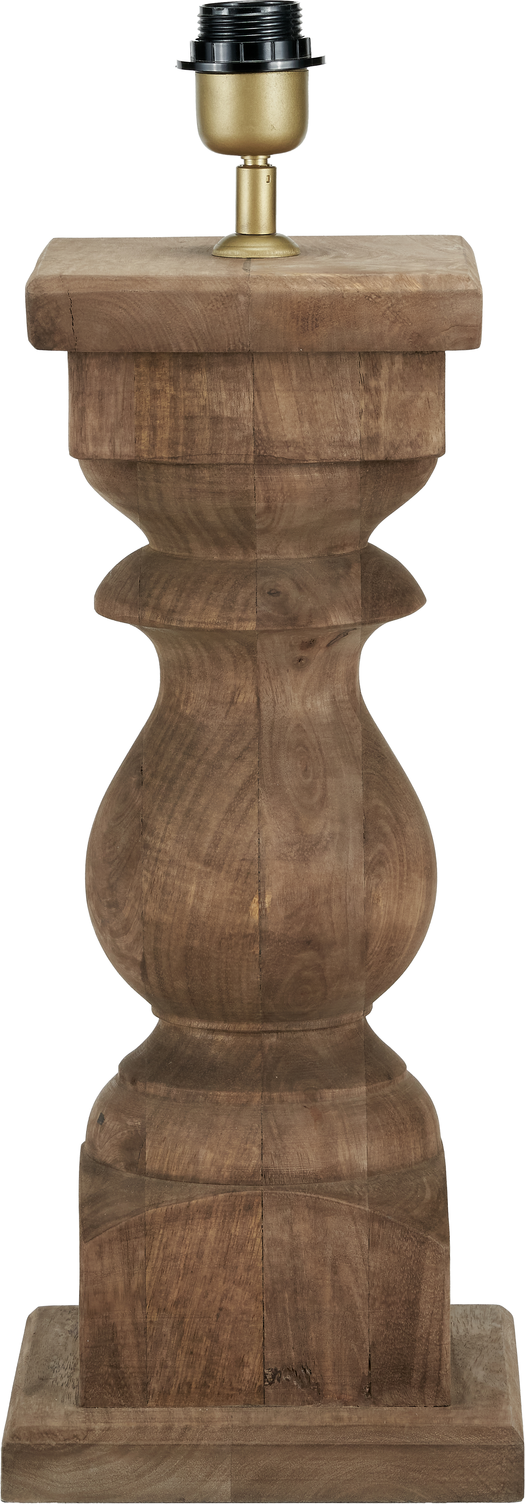 Kavya Antique Brown Turned Wood Table Lamp Base