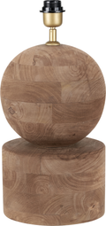 Ziva Antique Brown Round Wood Table Lamp Base