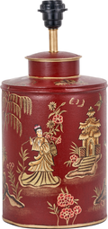 Landscape Red Hand Painted Metal Table Lamp Base