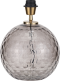 Camille Smoke Grey Circle Design Handcut Glass Table Lamp Base