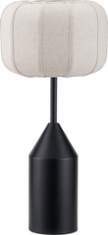 Oscar Black Metal and Natural Linen Structured Table Lamp