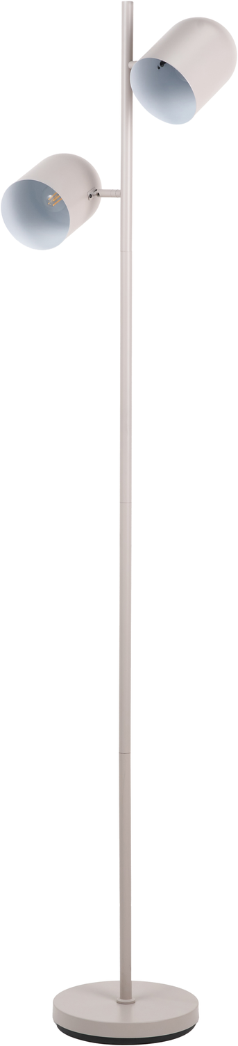 Finn Grey Metal Cloche Two Head Floor Lamp
