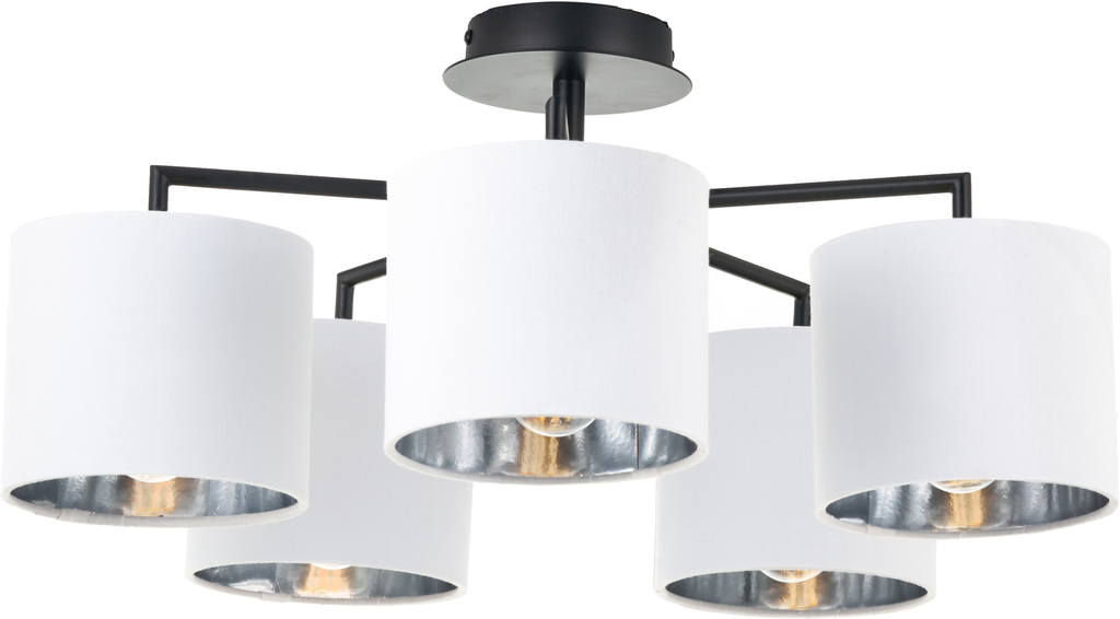 Elin Matt Black and Ivory 5 Light Pendant