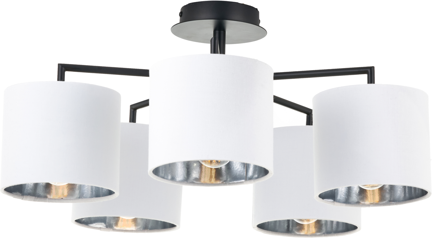 Elin Matt Black and Ivory 5 Light Pendant