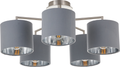 Elin Brushed Silver and Steel Grey 5 Light Pendant