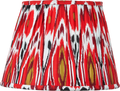 Izara 30cm Red Ikat Patterned Mushroom Pleat Tapered Lampshade
