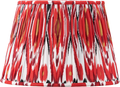 Izara 35cm Red Ikat Patterned Mushroom Pleat Tapered Lampshade