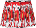 Izara 40cm Red Ikat Patterned Mushroom Pleat Tapered Lampshade