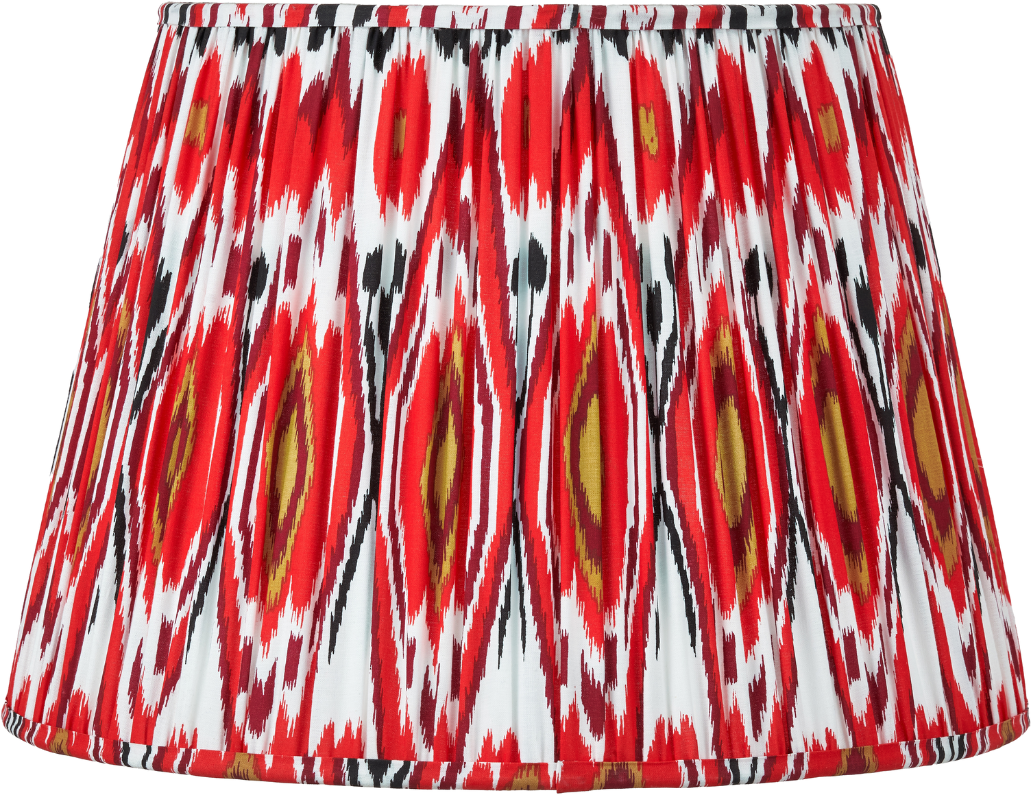 Izara 45cm Red Ikat Patterned Mushroom Pleat Tapered Lampshade