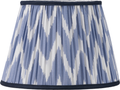 Kamilah 30cm Blue Chevron Patterned Mushroom Pleat Tapered Lamp Shade
