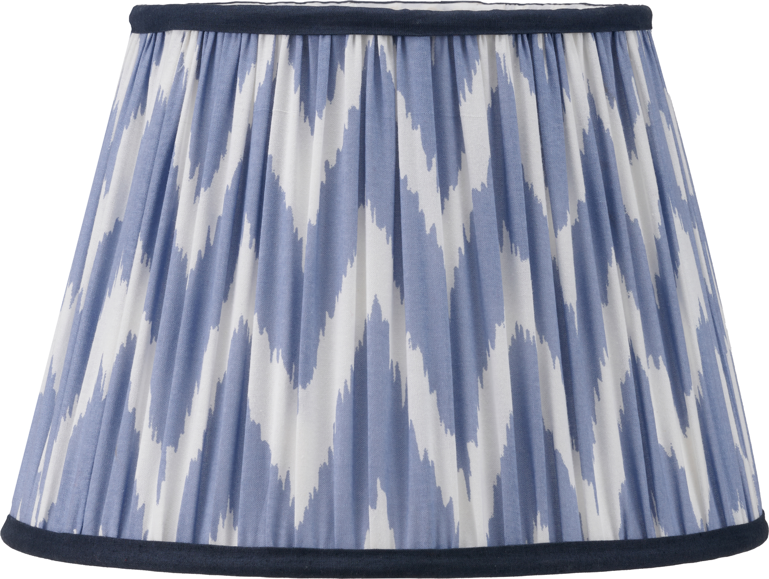 Kamilah 30cm Blue Chevron Patterned Mushroom Pleat Tapered Lamp Shade
