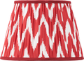 Kamilah 30cm Red Chevron Patterned Mushroom Pleat Tapered Lamp Shade