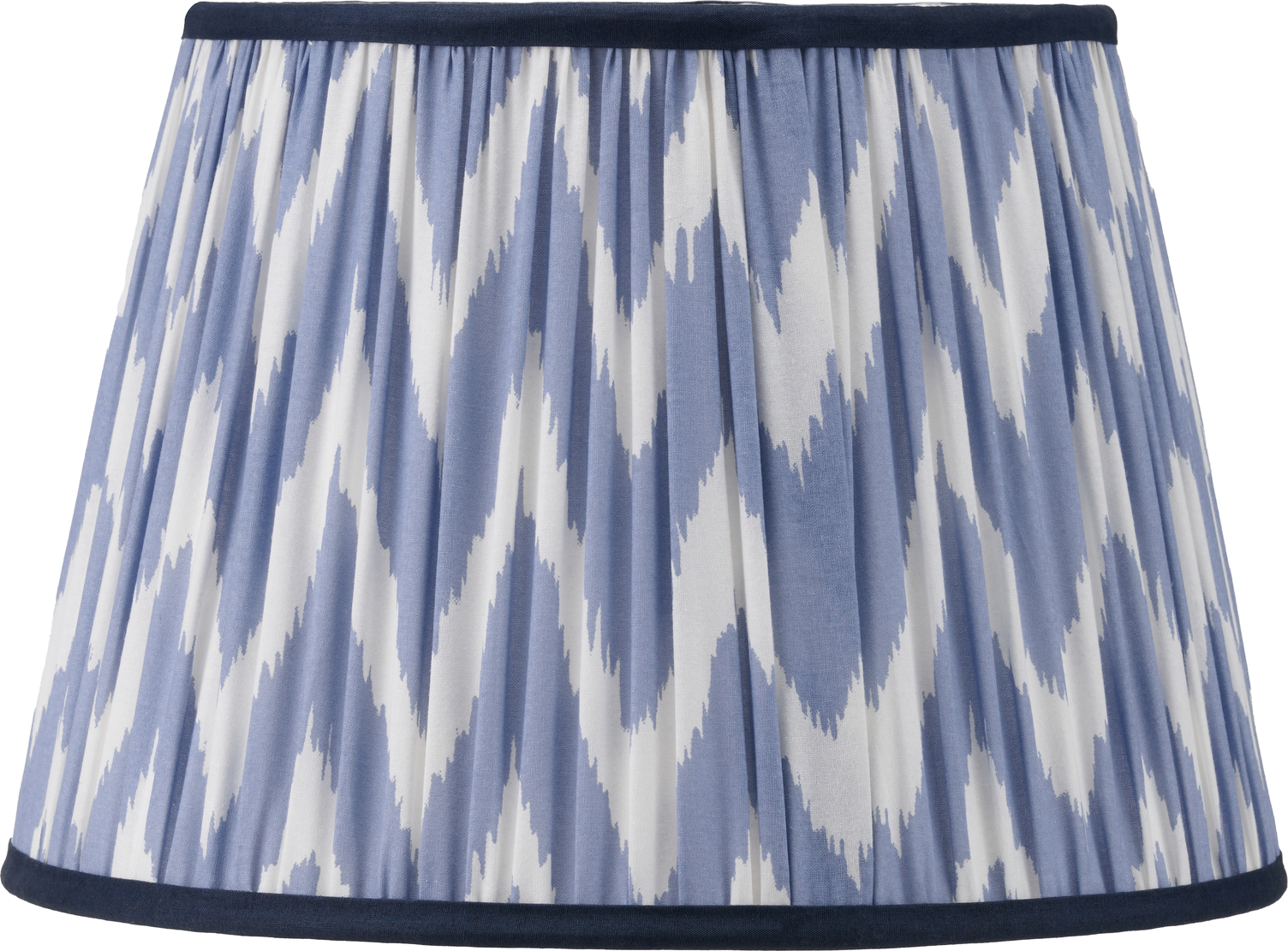 Kamilah 35cm Blue Chevron Patterned Mushroom Pleat Tapered Lamp Shade